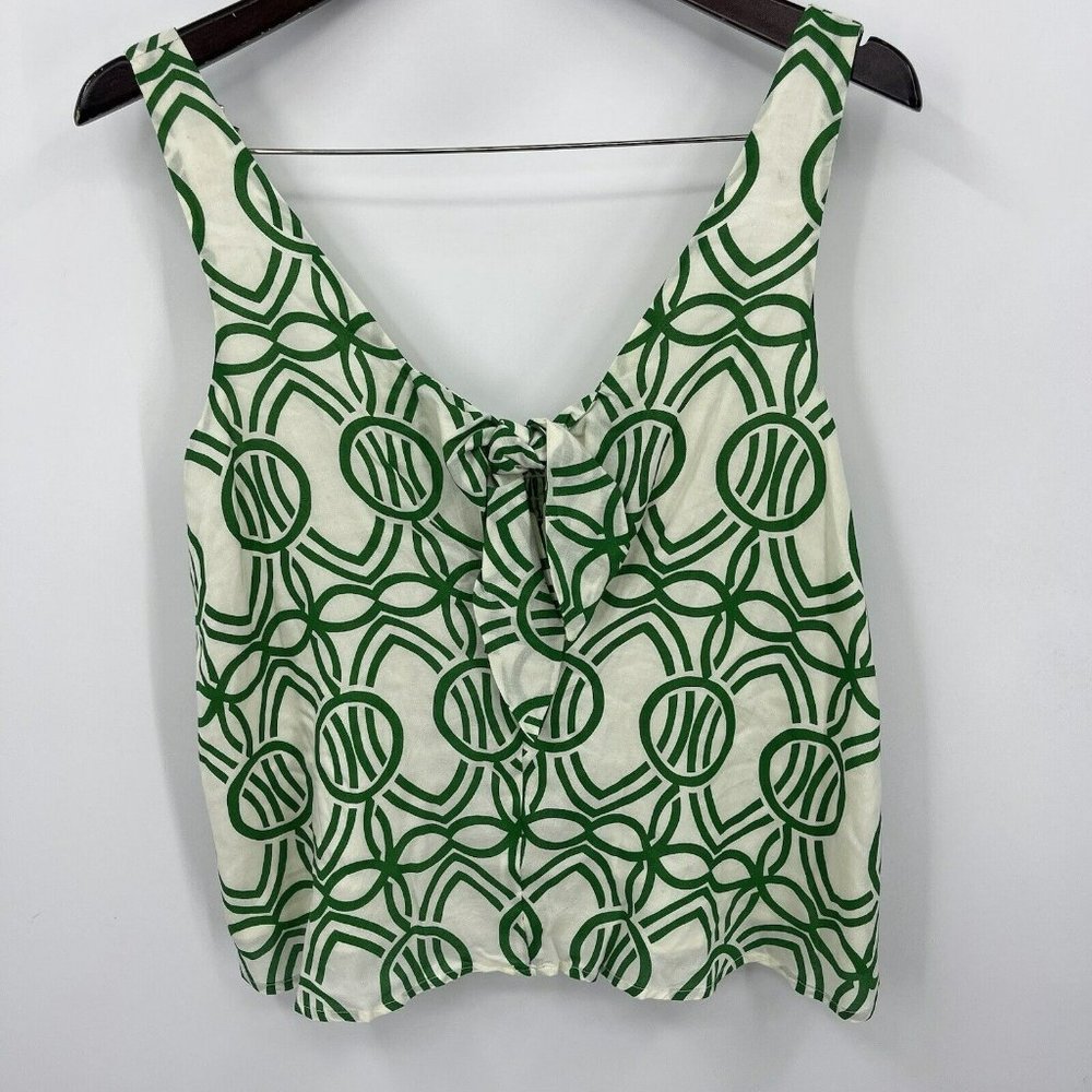 Maeve Verena Blouse Womens Small Sleeveless Front Knot Smock Stretch Back Anthro